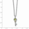 thumbnail image 3 of FB Jewels Sterling Silver & 14K Rhodium Plated Peridot and Diamond Key Necklace, 3 of 3