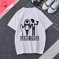 thumbnail image 5 of Bride and groom bachelor party graphic printing funny T-shirt short-sleeved casual fashion men and women's top clothes, 5 of 5