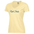 thumbnail image 2 of Women's  Gold Kent State Golden Flashes Script Logo Comfort Wash V-Neck T-Shirt, 2 of 3