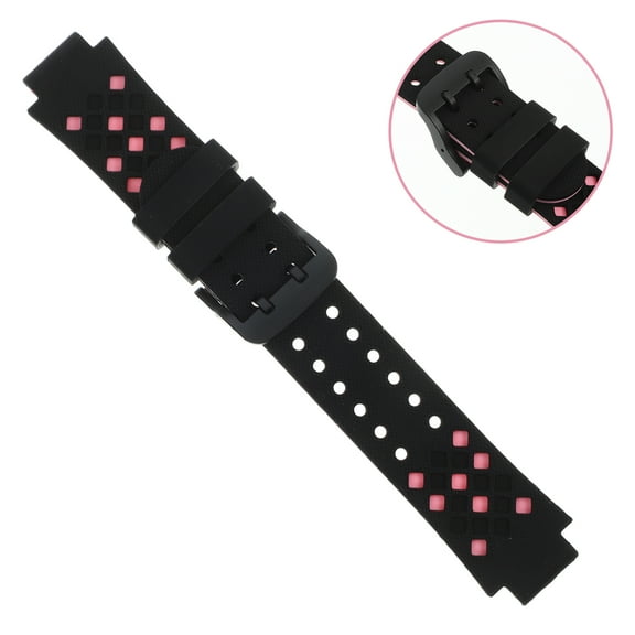 COSMOBETTY 2Pcs Pink Black Silicone Watchband for Children Phone Watch Universal and Durable 11.8X0.6X0.4In