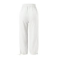 thumbnail image 6 of WENWU Women'S Pants Women Casual Pants White Baggy Pants Loose Work Pants for Women Elastic Waist Pants for Women with Pockets Women Summer Pants, 6 of 6