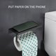 thumbnail image 5 of Portarrollos de papel higiénico de pared con repisa para teléfono | Dispensador de papel higiénico de aleación de aluminio | Diseño moderno en negro y plateado | Fácil instalación para baños y aseos, 5 of 6