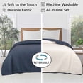 thumbnail image 2 of Mainstays Cotton-Rich T-Shirt Soft Jersey Quilt, Queen/Full, Reversible, Indigo Blue, 2 of 8