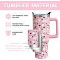 thumbnail image 4 of Halloween Ghost 40oz Stainless Steel Tumbler, Insulated Water Bottle with Handle & Straw - Leak-Proof Pastel Holiday Gift for Women & Girls, 4 of 6