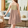 thumbnail image 3 of XADYUY Summer Dress for Girls 7-8 Casual A-Line Spaghetti Strap Cami Dresses Cute Loose Colorblock Swing Teens Summer Dress,4-5 Years Gray, 3 of 4