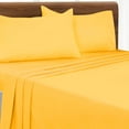 thumbnail image 4 of GLAMBURG King Sheet Set - Double Brushed Microfiber Bedding Sets King, 4 Piece Deep Pocket King Size Bedding Sets - Ultra Soft, Wrinkle Free, Quick Dry, Easy Care King Sheets - Mustard Yellow, 4 of 5