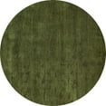 thumbnail image 1 of Ahgly Company Machine Washable Indoor Round Abstract Turquoise Blue Modern Area Rugs, 4' Round, 1 of 4