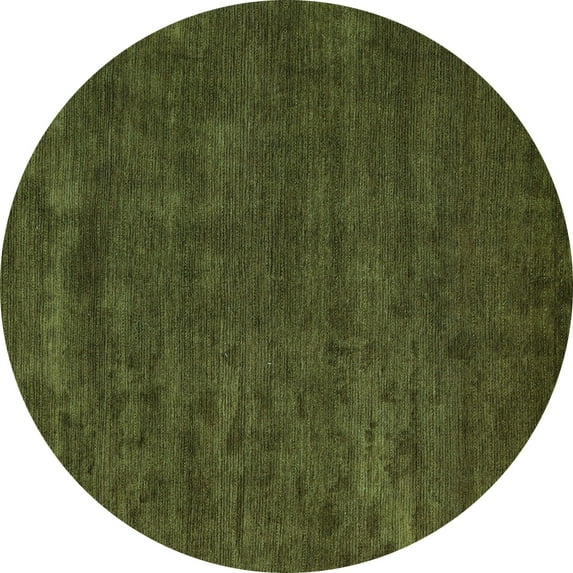 Ahgly Company Machine Washable Indoor Round Abstract Turquoise Blue Modern Area Rugs, 4' Round