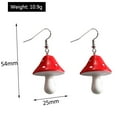 thumbnail image 2 of Boucles d'Oreilles Stéréo à Pois Champignon Pendentif Collier Ensemble-Rouge, 2 of 8