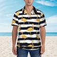 thumbnail image 2 of Susaid Gold Flamingo Print Short Sleeve Shirts Button Down Casual Shirts Summer Beach Aloha Button Down Short Sleeve for Men ,Large, 2 of 7