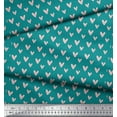 thumbnail image 2 of Soimoi Green polyester Crepe Fabric Cute Smile Heart Print Sewing Fabric Yard 52 Inch Wide, 2 of 3