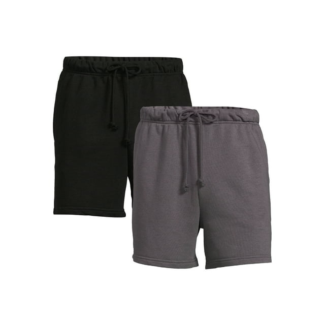 No Boundaries Men's & Big Men's Fleece Jogger Shorts, 2Pack, Sizes XS