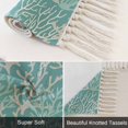 thumbnail image 6 of Teal Coral Coastal Hallway Runner Rug 2'x5', Ocean Nautical Seaside Beach Washable Kitchen Runner Rug with Tassels, Laundry Room Rugs Woven Cotton Carpet for Bedroom Entryway Front Door, 6 of 9