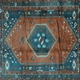 thumbnail image 1 of Ahgly Company Indoor Square Persian Light Blue Traditional Area Rugs, 4' Square, 1 of 4