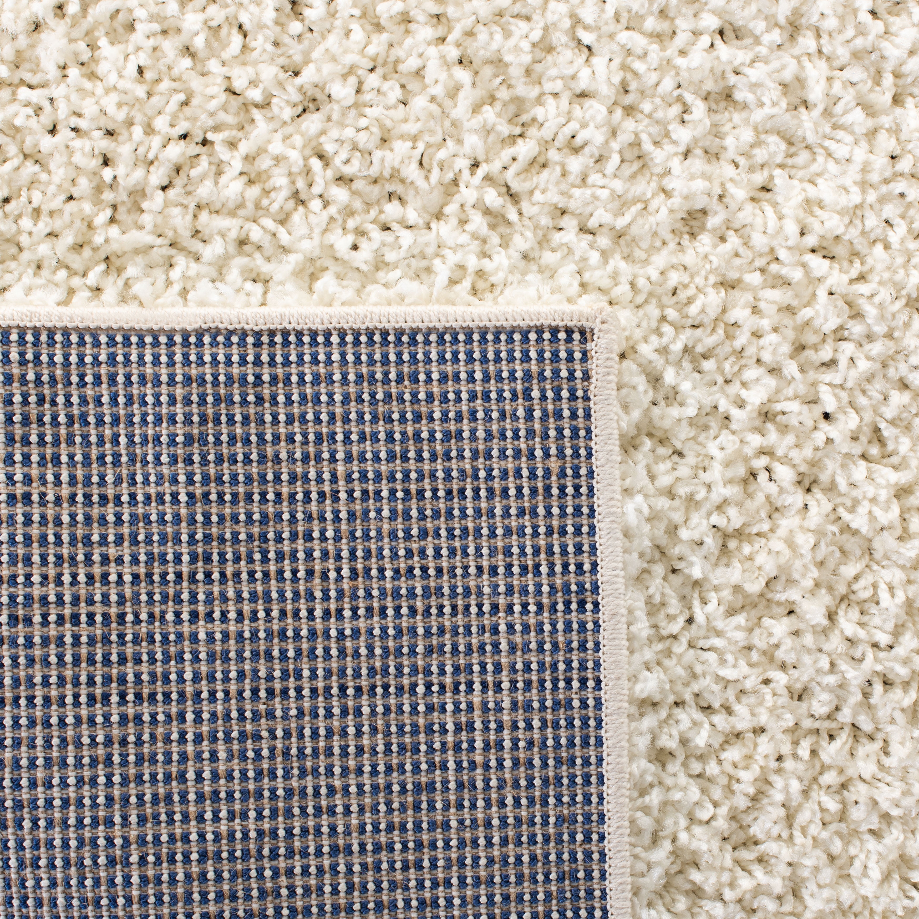 SAFAVIEH Primo Mason Solid Shag Area Rug, Ivory, 5' x 5' Round