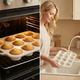thumbnail image 7 of (2Pcs) Silicone Muffin Pan for Baking with Metal Reinforced Frame, 12 Cup Regular Size Cupcake Pan, BPA Free Silicone Muffin Tray, Cupcake Baking Pan Bite Molds for Oven Safe, 7 of 7
