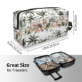 thumbnail image 4 of Goofa Flamingo Palm Trees Printed Toiletry Bag with Handle,Large Capacity Travel Makeup Cosmetic Bag for Women, Carry on Airport Airline Compliant Bag, 4 of 9