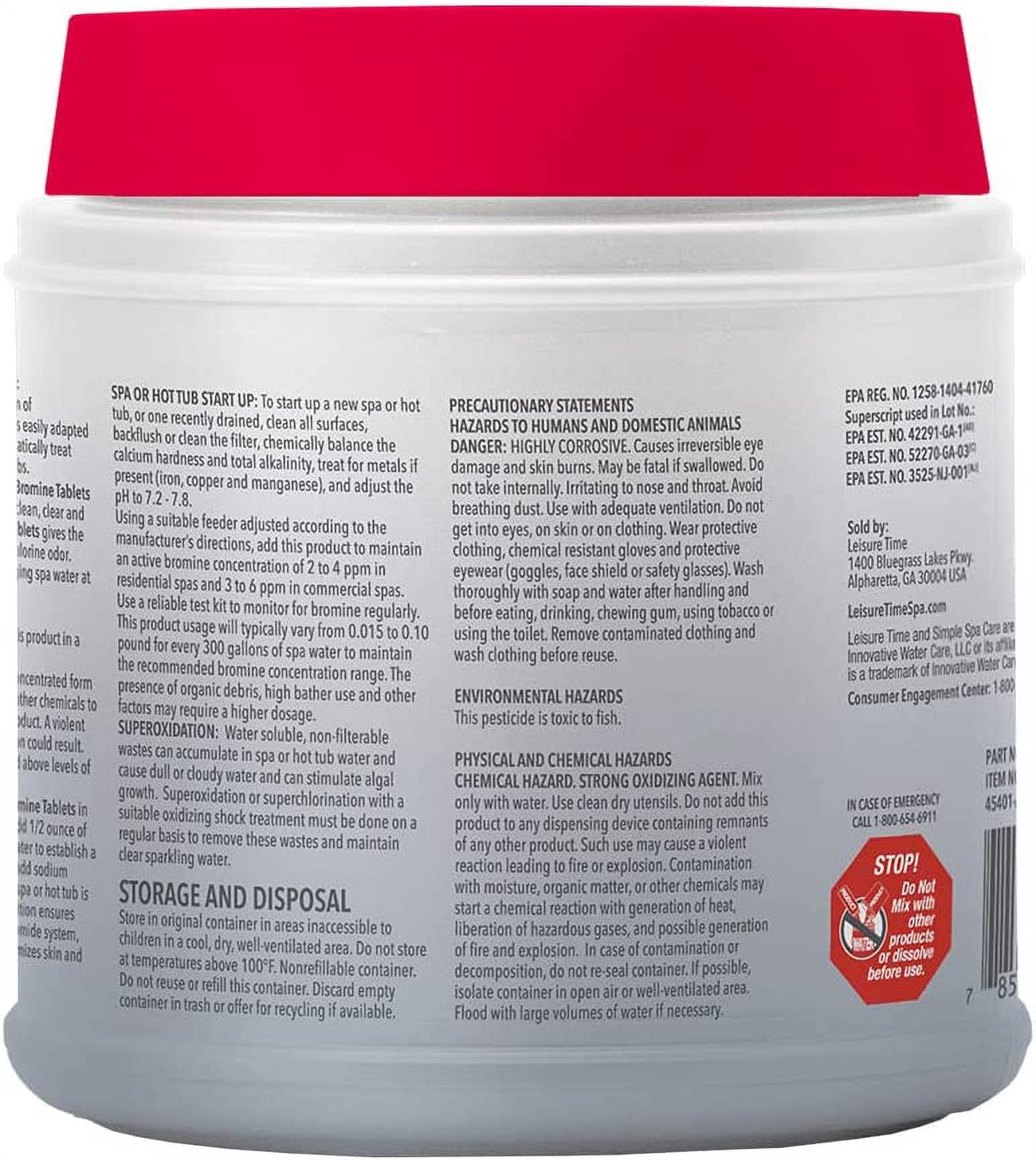 Bromine Pool Chemicals Leisure Time Bromine Tabs 2 x 2.2 Lbs