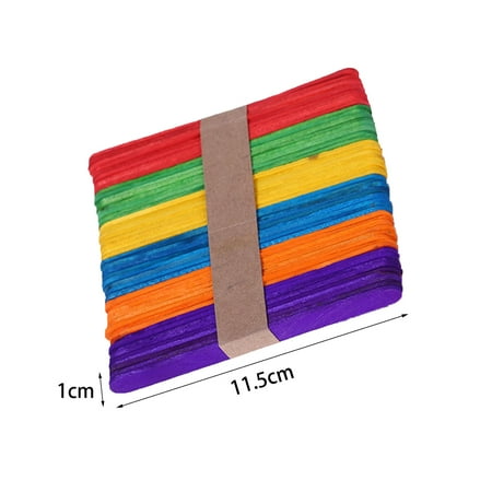 

Hfyihgf DIY Early Education Material Wood Color Ice Cream Stick Ice Cream Stick