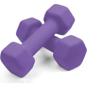 Portzon Weights Dumbbells 10 Colors Options Compatible with Set of 2 Neoprene Dumbbells Set, LB, Anti-Slip, Anti-roll, Hex Shape Purple 04-Pound, Pair