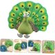 thumbnail image 5 of Una cosa Peluche de pavo real simulado de 32 cm de ancho y 25 cm de alto. Recuerdo de zoológico. Decoración de pantalla abierta de pavo real. Libro cognitivo de aves para niños. L Regalos vacaciones, 5 of 6