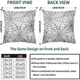 thumbnail image 4 of White Halloween Spiderweb Pillow Covers 18x18 Set of 2 Black Web Outdoor Decorative Throw Pillows Halloween Scary Themed Farmhouse Pillowcases Linen Cushion Case Decor for Home Sofa Couch Bed, 4 of 6