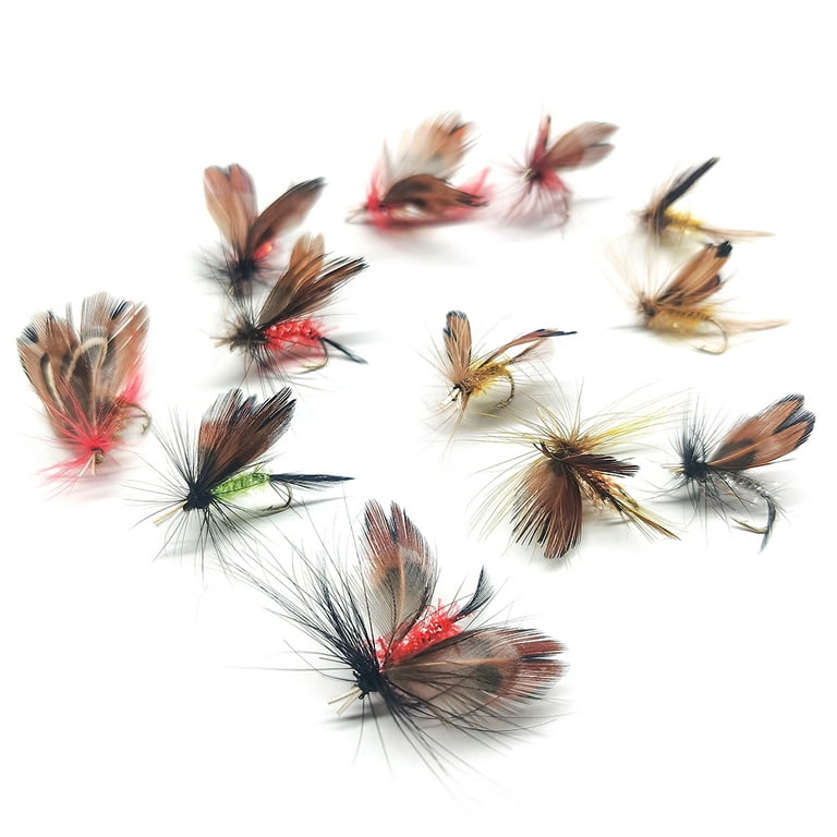 Fly Fishing Lures Butterfly Flies Fishing Kit Dry Flies Kit Insect Lures  Hooks Bass Salmon Trout Floating/Sinking, 24 Pcs