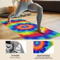 thumbnail image 4 of Rainbow Tie Dye Mandala Pattern Hot Yoga Mat Towel Non Slip for Hot Yoga - Quick-Drying Yoga Mat Cover with 4 Corner Pockets with Travel Bag - Hot Yoga Towel Non Slip 70"x26", 4 of 6
