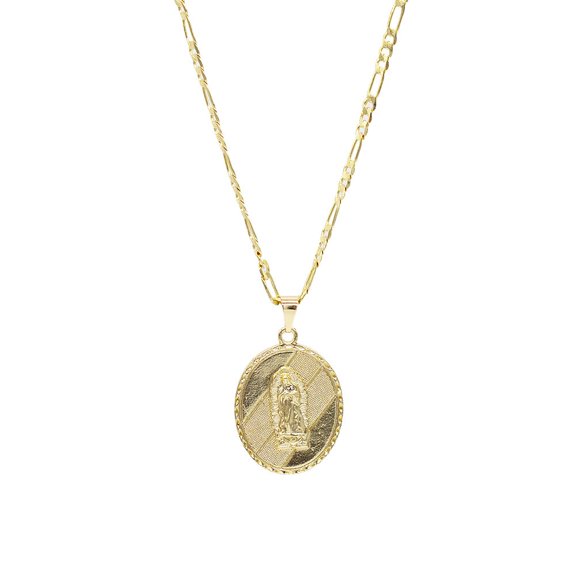 Women Jesus Pedant Necklace Chain 24 Inches 18kt Real Gold Plated Layered