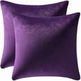 thumbnail image 1 of Chenchen Throw Pillow Covers 16x16 Purple: Pack of 2 Cozy Soft Velvet Square Modern Luxury Decorative Throw Pillow Cases for Sofa Couch Living Room Bed Home Decor, 1 of 1