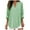 Green, variant on T Shirts for Women Summer Fashion Solid Color V Neck Plus Size 3/4 Sleeve Relaxed Fit Ladies Tees