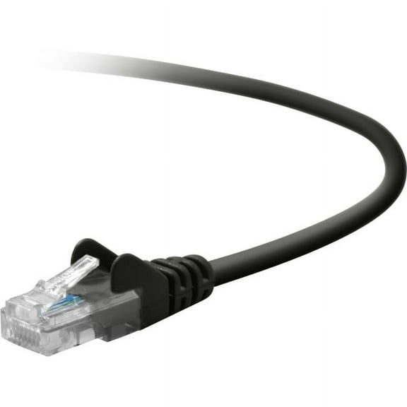 Belkin 50ft CAT5e Ethernet Patch Cable Snagless RJ45 M/M Black - patch cable - 50 ft - black