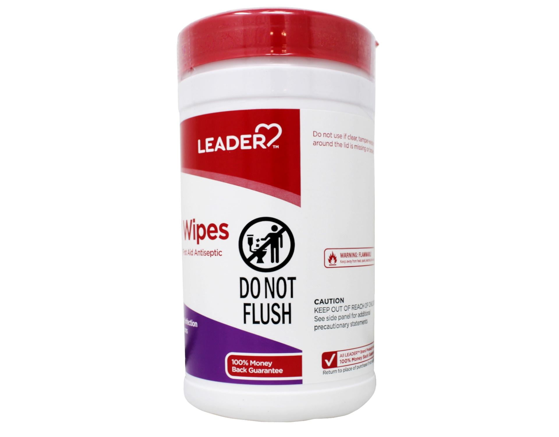 Leader Isopropyl Alcohol 70% Wipes, First Aid Antiseptic, Helps Prevent the Risk of Infection, 40 Count - 3 Pack