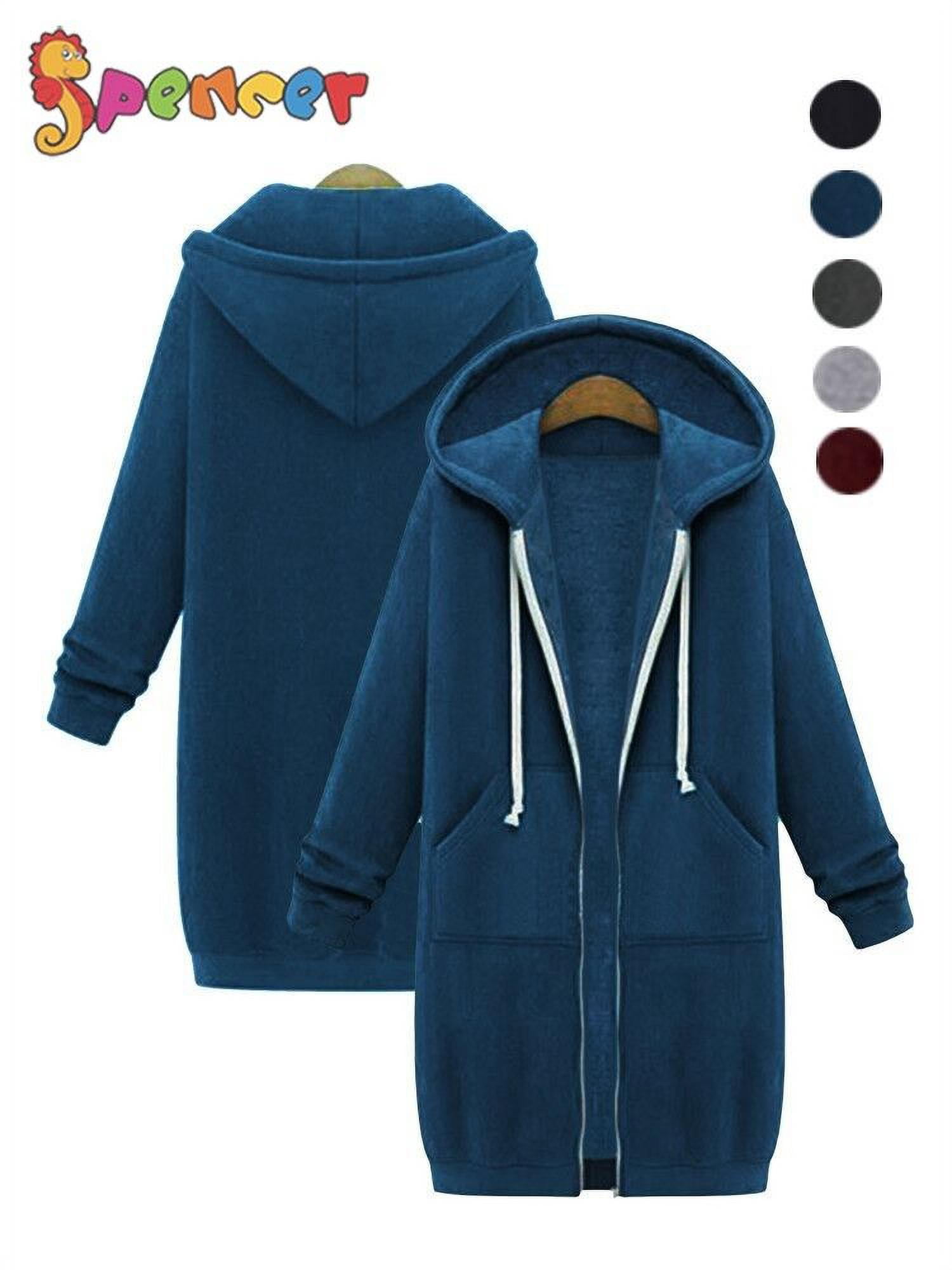 Womens Hooded Warm Coats Casual Winter Sherpa Lined Zip Up Hooded Sweatshirt Jacket Parkas Overcoat with Pockets 