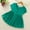 Green, variant on JUSLIO Dresses for Girls Bow Dresses Solid V Neck Short Sleeve Casual Cotton Dress Size 4