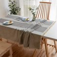 thumbnail image 3 of Cotton Table Clothes Rectangular Linen Tablecloth Grey Wrinkle Free Table Rectangulaire for Kitchen Dining Table Decor(Gray,90*90cm), 3 of 6