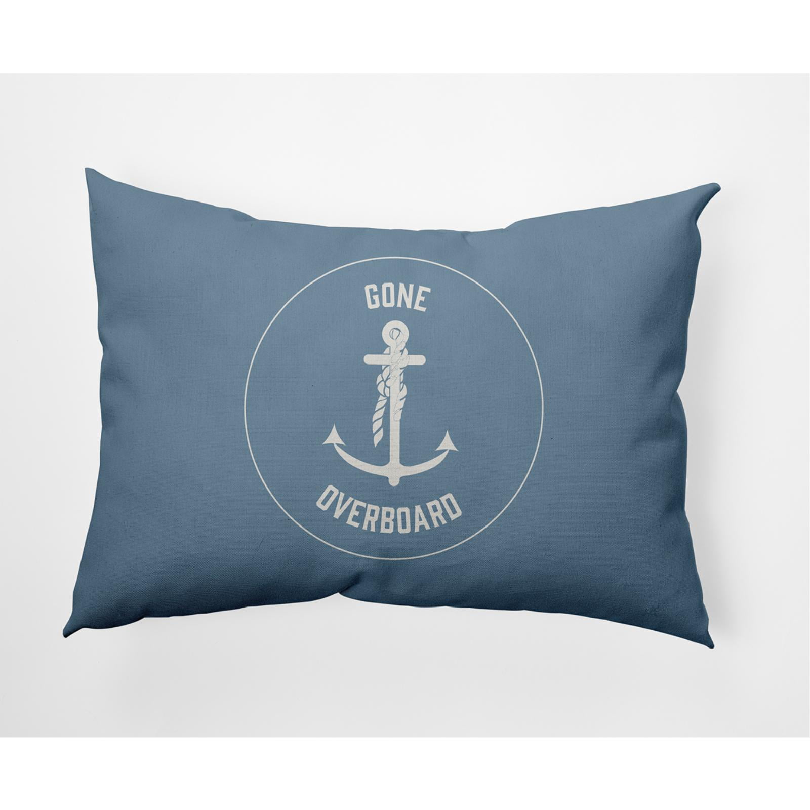 E by Design Gone Forever Overboard Nautical Indoor/Outdoor Lumbar Throw Pillow