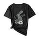 thumbnail image 1 of Camisas de Manga Corta para las Mujeres Moda Casual Impresión Cuello Redondo Suéter Tee Blusas, 1 of 4