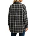 thumbnail image 6 of Tsivenald Womens Plaid Flannel Shirts Casual Roll up Long Sleeve Boyfriend Button Down Checkered Shirt, 6 of 7