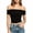 #0571-Black, variant on Women's Tops Off Shoulder Ruched Crop Tops Casual Night Out Vibe Lightweight Stretchy Slim Fit Blouses Gift