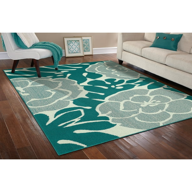 Garland Rug Valencia Teal/Ivory 8'x10' Indoor Area Rug