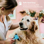 BOSHEL De-Shedding Brush for Dogs, Anti-Slip Handle, Stainless Steel Undercoat Grooming Tool