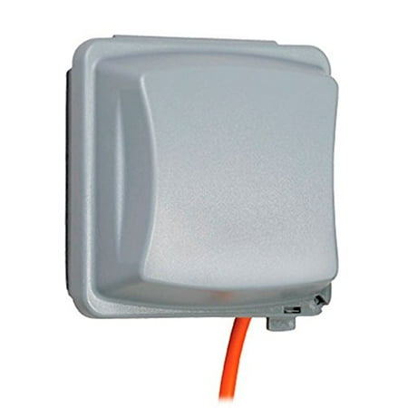 Taymac MM2410G Weatherproof Double Outlet Cover Outdoor Receptacle Protector, 2-2/3 Inches Deep, Grey