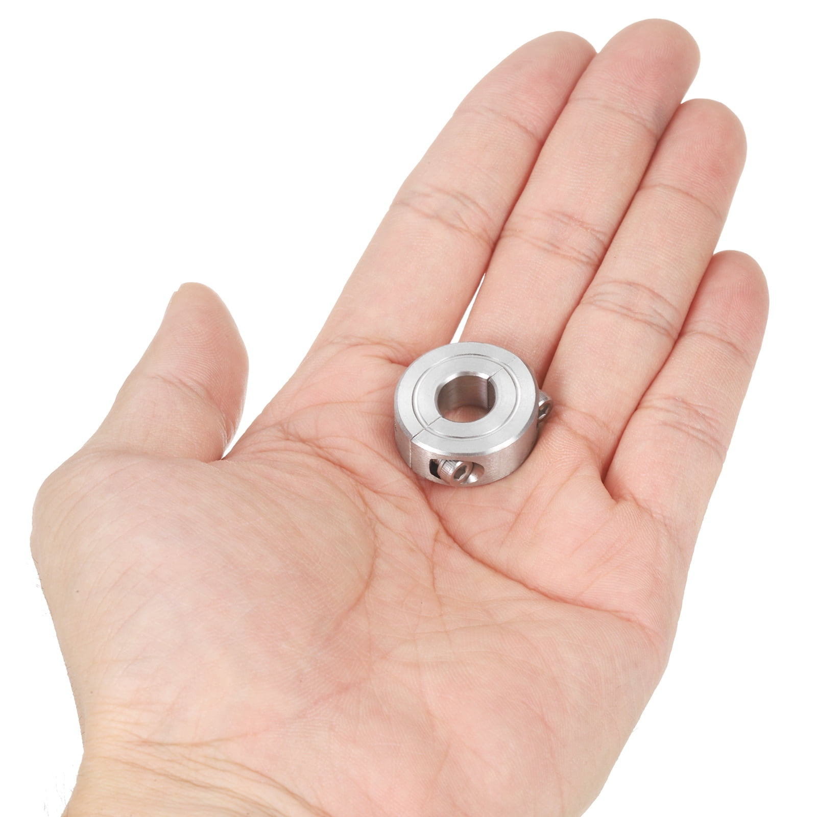 Uxcell 4 Pack Double Split Shaft Collar 10mm Bore, Two Piece Clamping Collar 24mm OD 9mm Thickness, 304 Stainless Steel Set Screw Split Collar