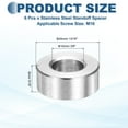 thumbnail image 2 of Uxcell 6pcs M10 Metal Spacers, 3/8" IDx13/16" ODx5/16" Length Stainless Steel Spacer Round Unthreaded Standoff Bushing Plain Finish for Screw Bolts, Silver 10x20x8mm, 2 of 6