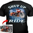 thumbnail image 2 of Motorcycle Personalized T-shirt, Biker custom photo t-shirt, funny t-shirt gift for bikers Print on the back, funny t-shirt (BK114), 2 of 3