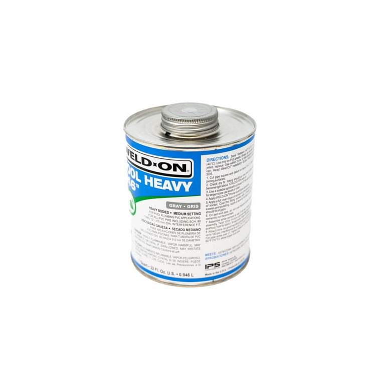 Weld-On 746, PVC, Gray Pool Adhesive Industrial Sealant, 1 Quart