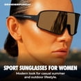 thumbnail image 2 of GRINDERPUNCH Polarized Sports Sunglasses Men Women Cycling Mountain Biking Baseball Hiking Softball Ski Running Glasses - Black, 2 of 9