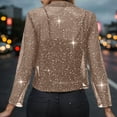 thumbnail image 6 of Bolero Cardigan Jacket for Women Long Sleeve Glitter Sparkling Mesh Lightweight Open Front Jackets Outerwear, 6 of 8