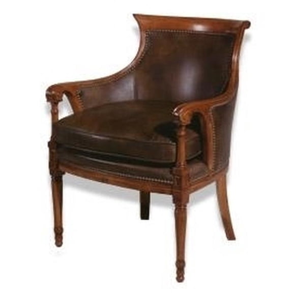 Hand-Crafted USA Leather Accent Chair-Classic Elegance